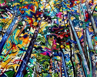 SIGNED PAPER PRINT - Forest Flow & Movement -  13x19 inch printed in studio by Taralee Guild
