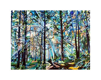 Luminous Forest Art Print: Canadian Landscape Painting