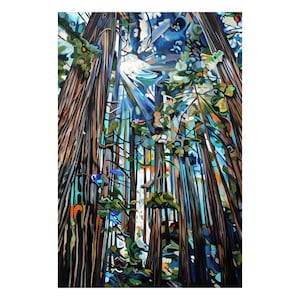 Impressions d'art de forêt de cèdres dorés sur toile, papier, acrylique ou bois : peinture d'arbre de paysage par Taralee Guild 12 x 8 po. 18 x 12 po. 24 x 16 po., 30 x 20 po. 36 x 24 po.