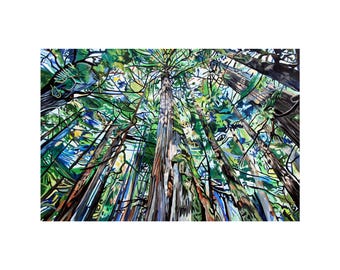 Temperate Rainforest Art Print: BC Forest Landscape Painting