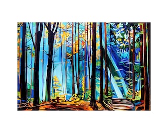 Forest Path Art Print: British Columbia Landscape Painting