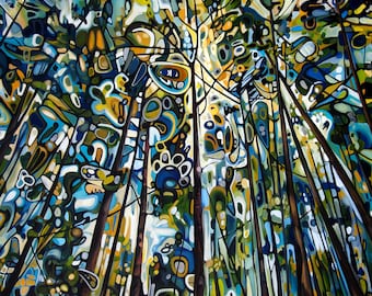 CANVAS PRINT Floating Forest Square 12", 16", 20", 24", 28", or 32"