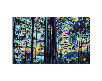 ART PRINT  Tofino Sunset Forest Canvas or Paper 12x8" 18x12" 24x16" 30x20" 36x24" 42x28" 48x32" 60x40" Landscape Painting by Taralee Guild