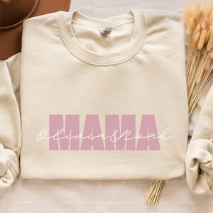 Customized Mama Sweatshirt, Cute Mom Sweatshirt, Mother&#39;s Day Gift, Mama SweatShirt, Personalized Mama Sweatshirt, Gift for Mom