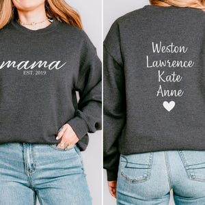 Customized Mama Sweatshirt, Cute Mom Sweatshirt, Mother&#39;s Day Gift, Mama SweatShirt, Personalized Mama Sweatshirt, Gift for Mom