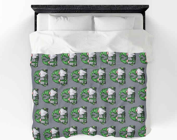 Green Gnome Blanket, St Patrick's Day Irish Cottagecore Throw