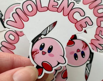 Pink Blob Violence Stickers
