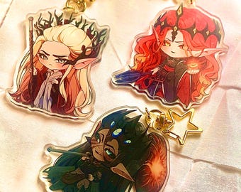 Dark Lord & Elven King Acrylic Keychains Charms