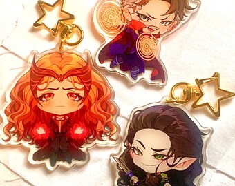 Superhero Acrylic Keychains Charms