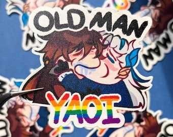 Old Man Yaoi Zhongli & Neuvillette Stickers