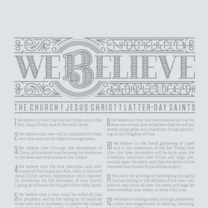 Articles of Faith Letterpress Poster image 1