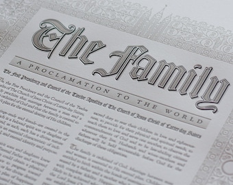 The Family: A Proclamation to the World Letterpress Poster