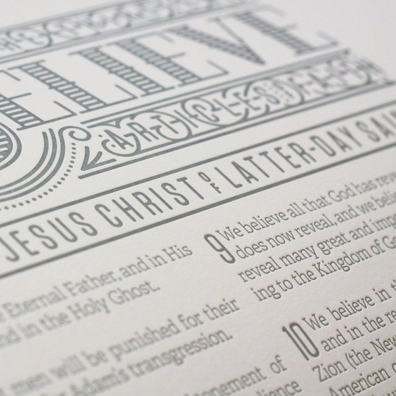 Articles of Faith Letterpress Poster image 3