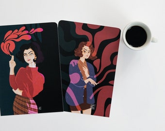 PACK DUO Twin Peaks A5 limited art printed Audrey + Donna- signed