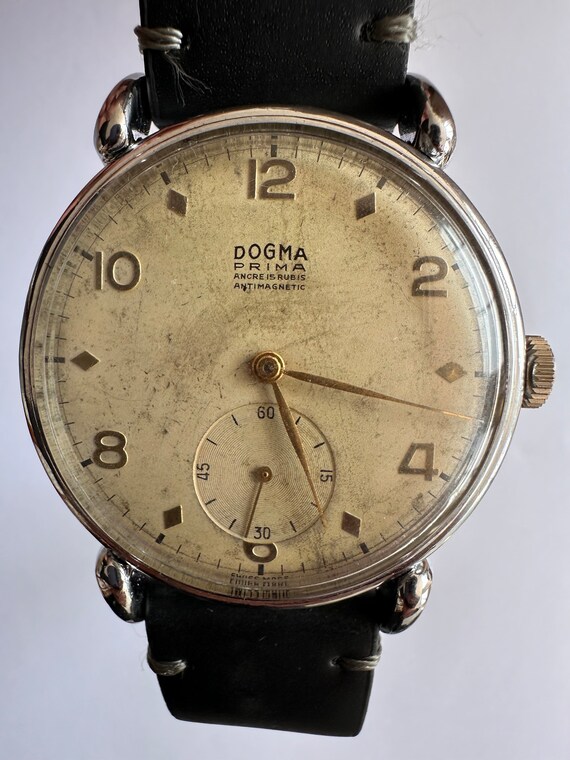 Dogma Prima Sparta Antique Swiss Wind up Watch Large Diameter 1950 Etsy UK