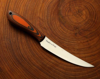 Cuchillo deshuesador convexo completo en Nitro V con mango naranja