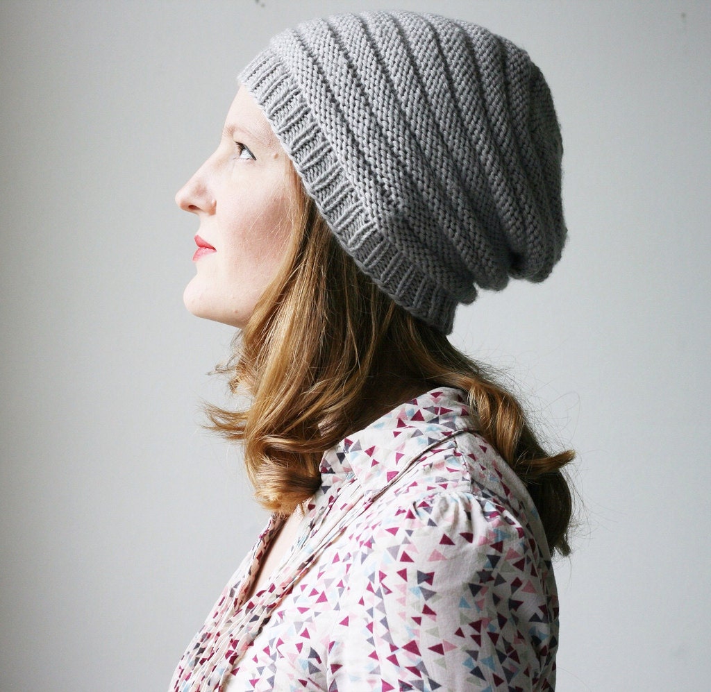 Slouchy Beanie - Hat Knitting PATTERN - Miniques Slouch - Etsy