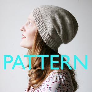 Slouchy knit hat - beanie knitting PATTERN - Abbotts Harbour slouch