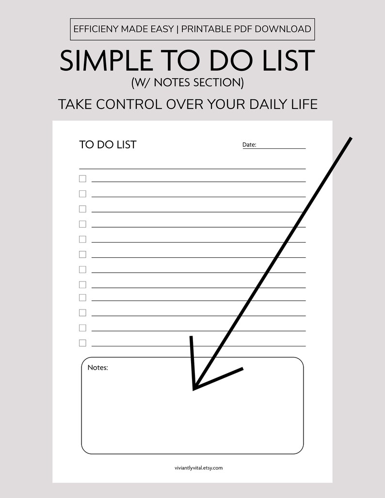 Simple Todo List Digital Planner Printable Task Tracker Minimalist