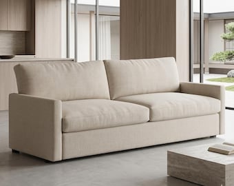Sand Linen Modern Beige Sofa