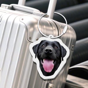 Custom Pet Luggage Tag, Pet Photo Portrait Backpack Tag, Personalized Dog Bag Tag, Pet Photo Name Tag, Cat Travel Tag, Gift For Pet Lovers