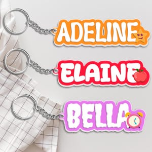 Personalized Name Tag for Backpack,Custom Kids Name Keychains,Sports Bag Name Tag,Name Keychain For Backpack,Name Tag Back To School Gift
