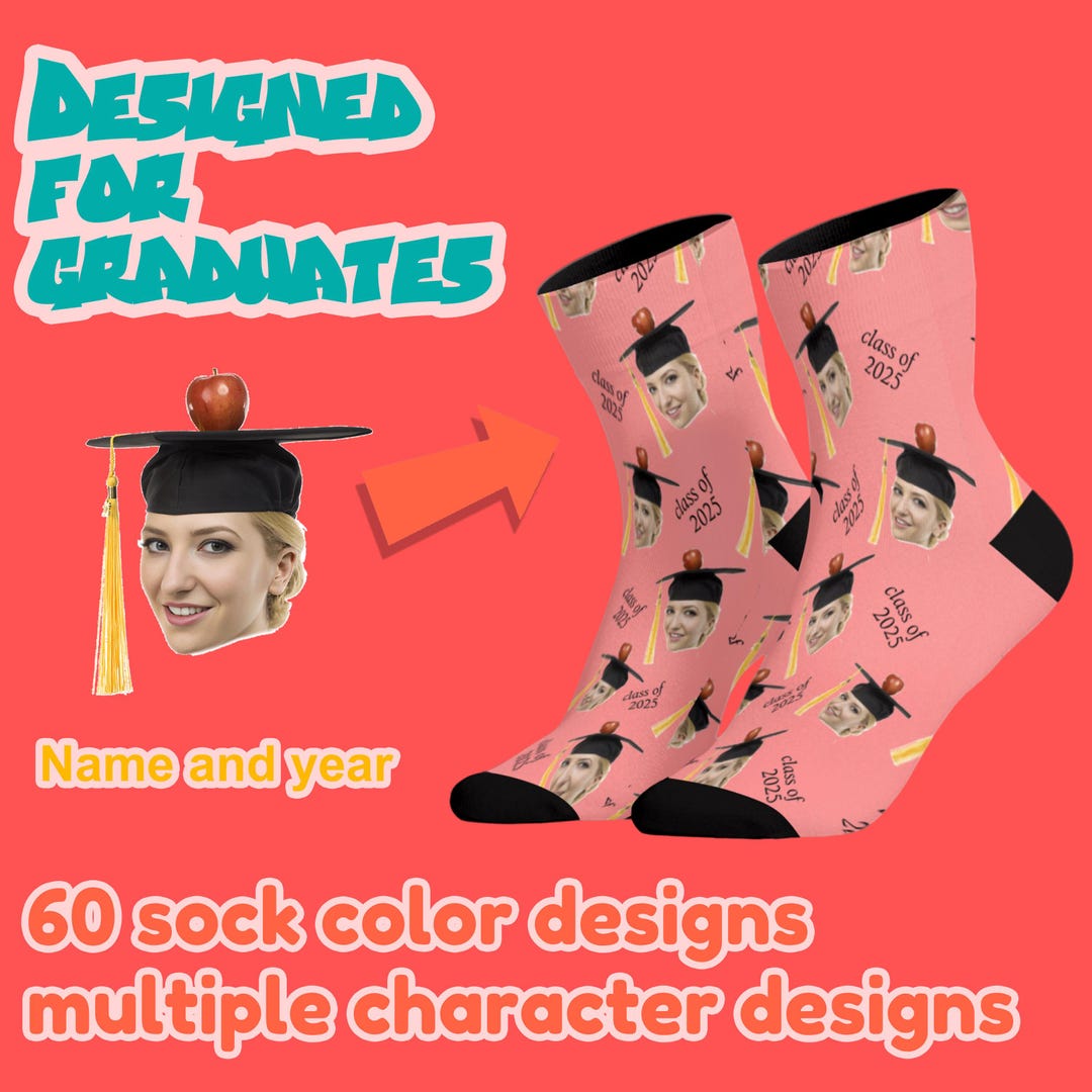 Custom Graduation Socks,custom Photo Socks,custom Socks With Funny ...