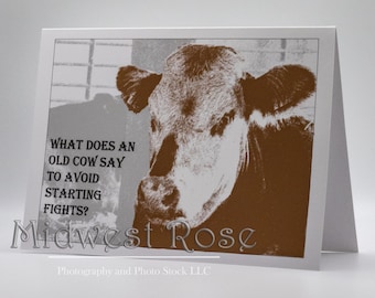 Funny Cow Birthday Card