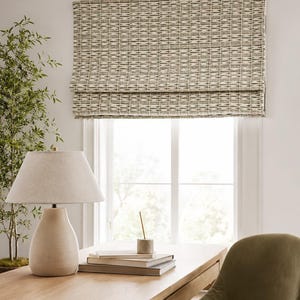 Green geometric pattern customized size Roman blinds. Roman blinds, printed Roman blinds, French style, handmade.