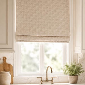 Brown Patterned Roman Blind, French Style, Custom Size