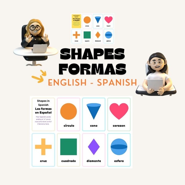 Spanish English Learn Shapes Formas with Writing Sheets Bilingual Fun