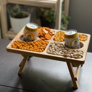 Mesa de cerveza portátil, soporte de cerveza portátil, mesa de cerveza para picnic, mesa portátil de madera maciza, mesa de cerveza para playa, soporte de cerveza portátil ecológico