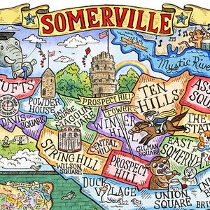 Somerville Map Art Print 8x 10 Art Print image 2