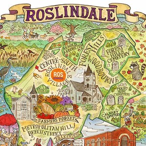 Map Of Roslindale Ma Roslindale Boston Massachusetts Neighborhood Map Art Print | Etsy