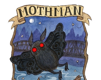 Mothman Cryptozoology Art Print