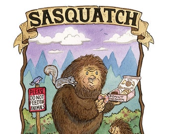 Sasquatch Cryptozoology Art Print