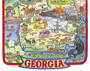 Georgia Map Art Print 11"x 14"