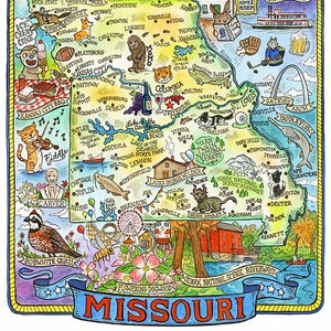 Missouri State Map Art Print 16" x 20"