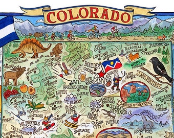 Colorado State Map Art Print 11"x 14"