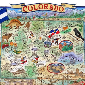 Colorado State Map Art Print 11"x 14"