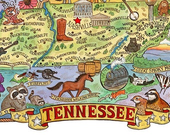 Tennessee State Map 8"x10"