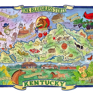 Kentucky State Map Art Print 11"x 14"