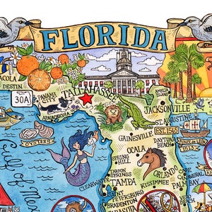 Kaart van de staat Florida, 16 x 20 inch, kunstafdruk