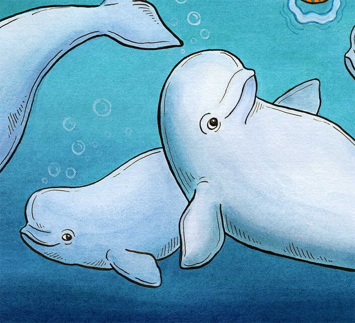 80534 - safe, artist:nieniechu, beluga whale, cetacean, mammal