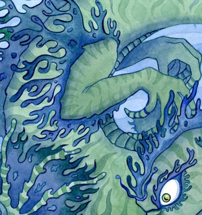 Sea Dragon and Merbunny Art Print The Bargain 8 x 10 imagem 4