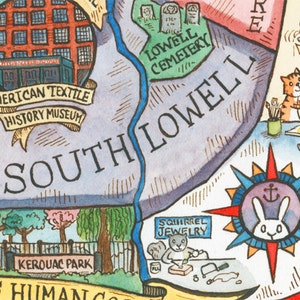 Lowell Massachusetts Neighborhood Map 8x10 Art Print - Etsy