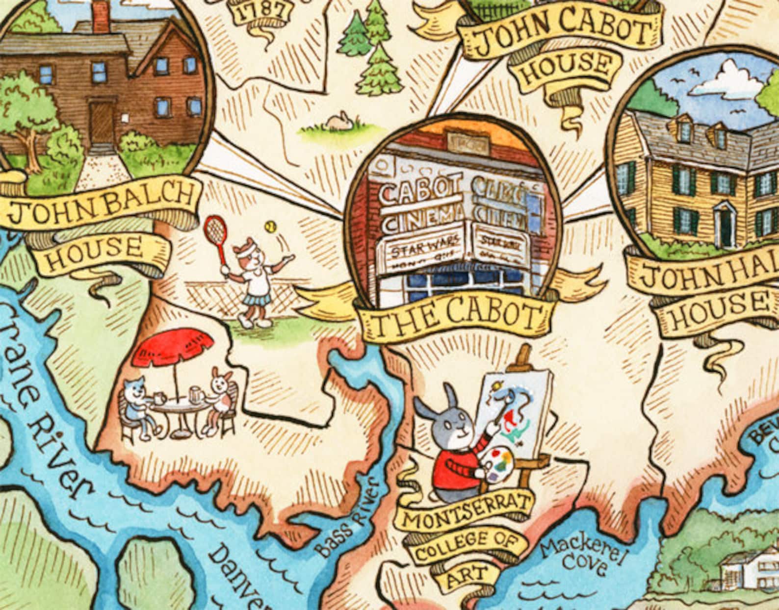 Beverly Massachusetts Map 11x14 Art Print - Etsy