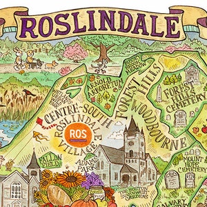 Roslindale Boston Massachusetts Neighborhood Map Art Print 8&quot; x 10&quot;