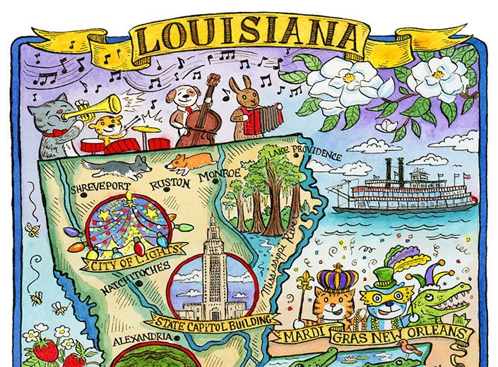 New Orleans Louisiana Vintage map Poster by Drawspots Illustrations -  Instaprints