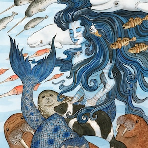 Sedna Arctic Mermaid Sea Goddess Art Print 8x10 image 1
